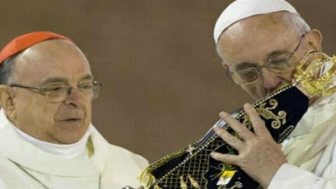 El Papa y el cardenal Damasceno en Aparecida