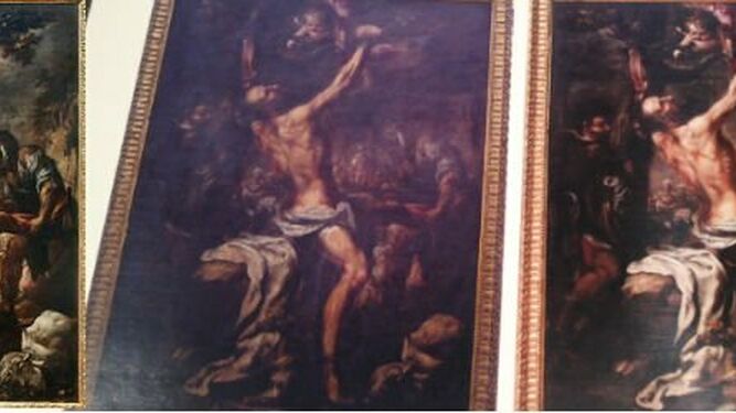 El martirio de San Bartolomé, antes y después de la restauración