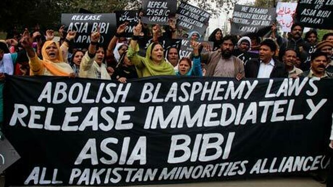 Manifestación por la liberación de Asia Bibi