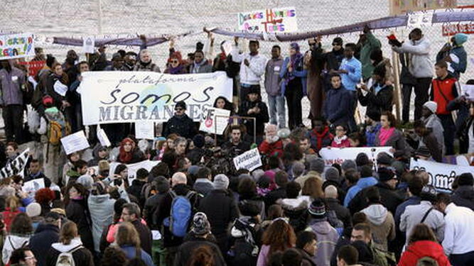 Protestas contra las muertes en el Tarajal