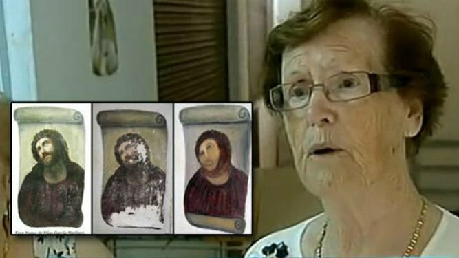 C. Giménez y el 'antes y después' de su restauración del Ecce Homo
