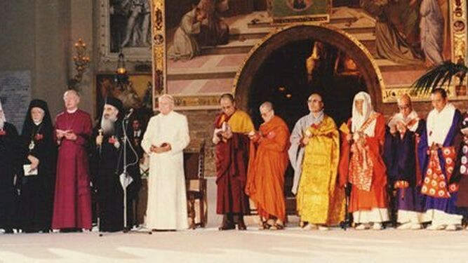 Juan Pablo II, en el primer histórico encuentro interreligioso de de Asis en 1986