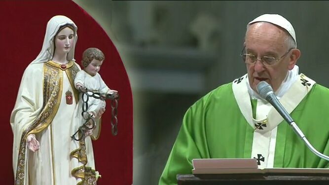 El Papa y la Virgen de la Merced