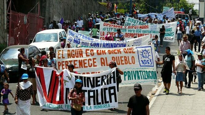 Protesta contra la minería en El Salvador