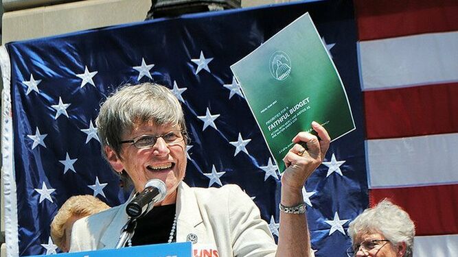 Simone Campbell, participante en el evento "Voces de Fe" en el Vaticano
