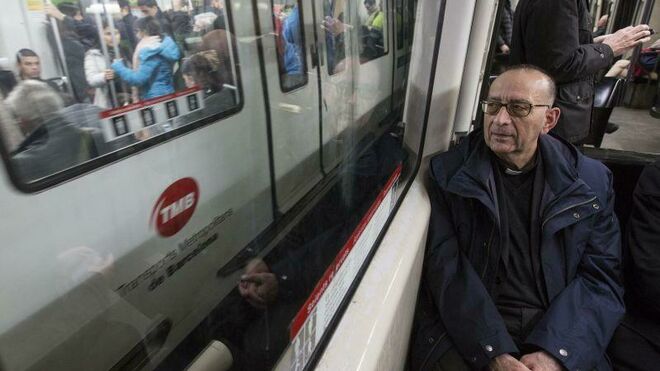 Omella, en el metro de Barcelona