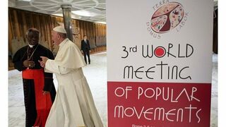 El Papa y el cardenal Turkson en el Encuentro de Movimientos Populares en Roma
