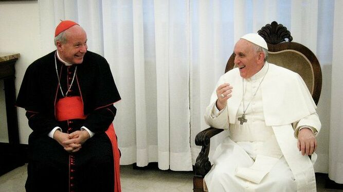 El cardenal Schönborn, con el Papa Francisco