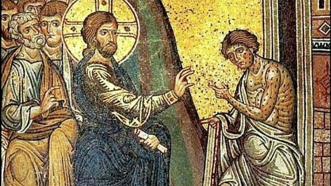 Jesucristo cura a un leproso