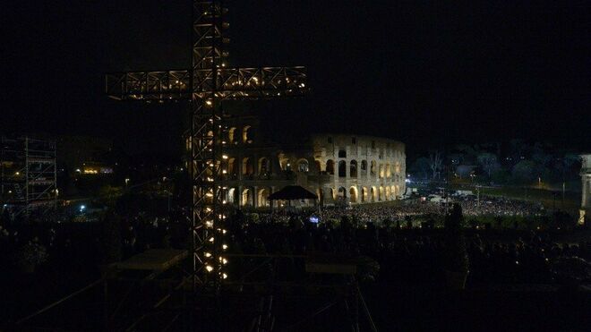 Preciosa estampa del Via Crucis romano