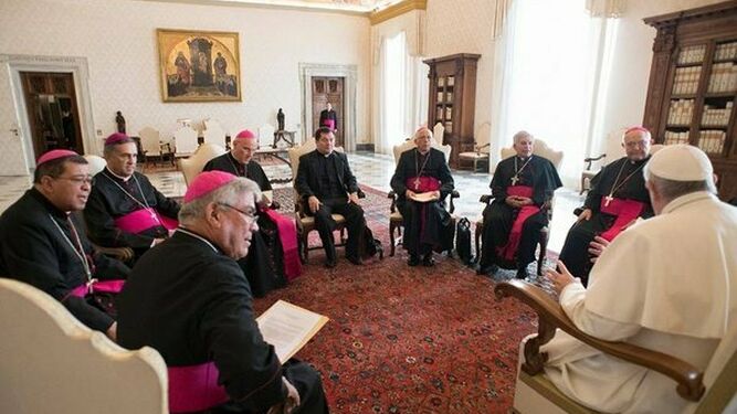 Los obispos de Costa Rica, con el Papa Francisco