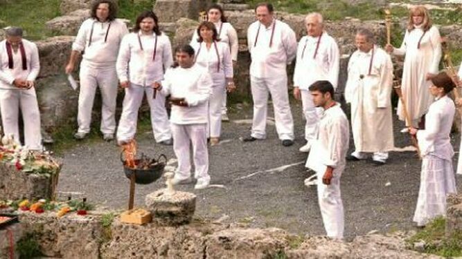 Ceremonia de una secta religiosa