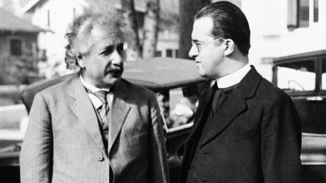 Lemaitre, con Albert Einstein