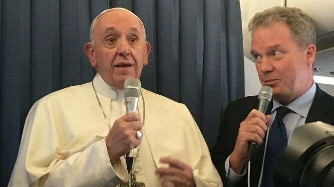 Rueda de prensa con el papa