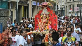 Imagen de Ganesh en la tradicional procesión de Ceuta