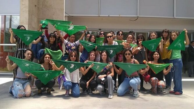 Manifestación a favor del aborto en Argentina
