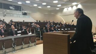 El cardenal Pietro Parolin, hoy, en una conferencia sobre los acuerdos de la Santa Sede