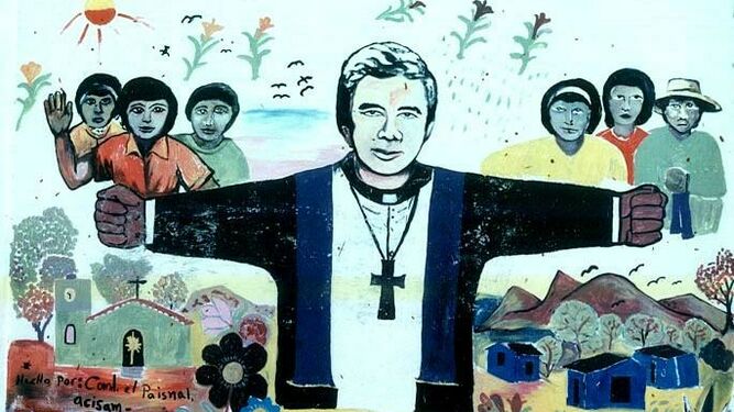 Mural en homenaje a Rutilio Romero en El Salvador