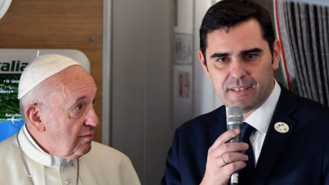 El Papa y Alessandro Gisotti