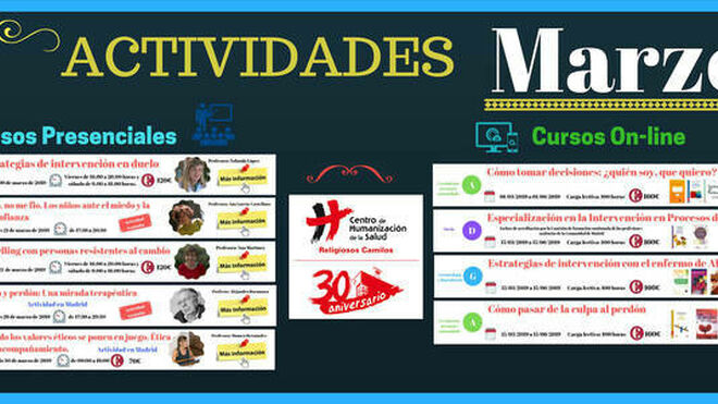 Cursos de marzo en el Centro de Humanización de la Salud