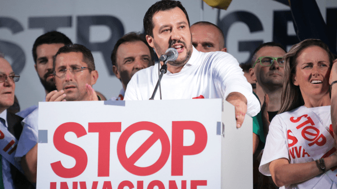El vicepresidente y ministro del Interior italiano, Matteo Salvini
