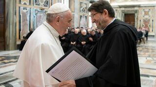 Alejandro Moral, OSA, junto al Papa Francisco