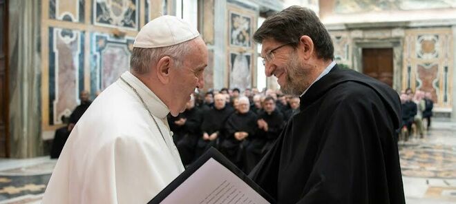 Alejandro Moral, OSA, junto al Papa Francisco