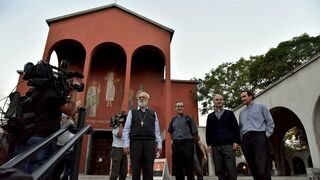 Visita del administrador apostólico de Santiago, Celestino Aós, a la parroquia de El Bosque