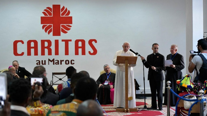 El Papa en Cáritas Rabat