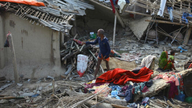 Daños provocados por la fuerte tormenta en Nepal