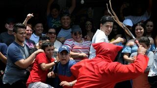 Un "Talcigüin" durante la celebración que marca el inicio de la Semana Santa en Texistepeque