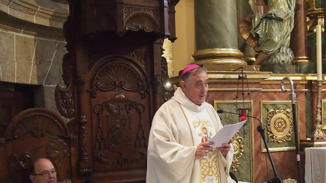 Luis Ángel de las Heras, en la misa crismal