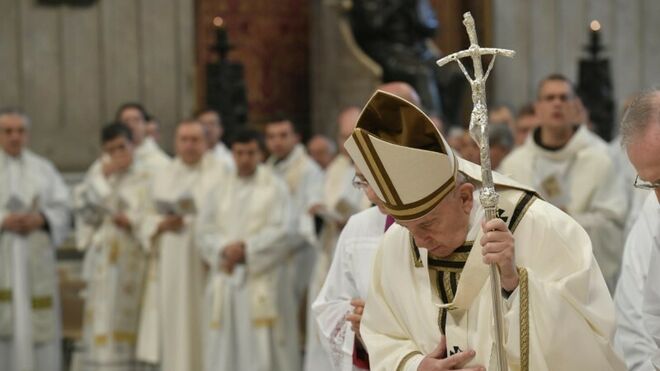 Francisco, durante la Misa Crismal