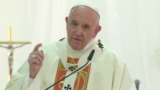 El Papa, durante su homilía en la cárcel