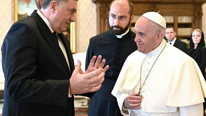 El Papa y el Presidente de turno de la Presidencia Colegial Bosnia y Herzegovina, Sr. Milorad Dodik