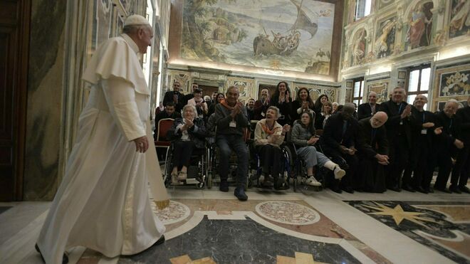 El Papa, hoy, con profesionales de la salud