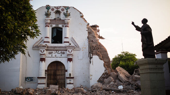 Iglesia dañada por el terremoto en México en 2017