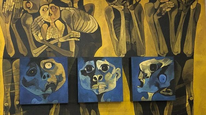 Mural de Guayasamín en la sede parisina de la Unesco