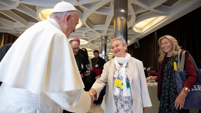 María Luisa Berzosa, con el Papa Francisco