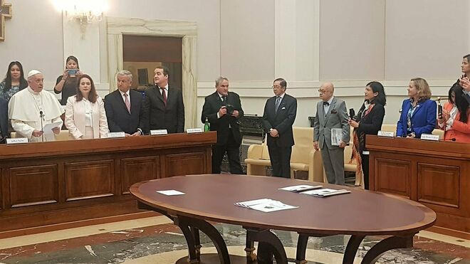 El Papa se dirige a los participantes de la cumbre en la Casina Pio V