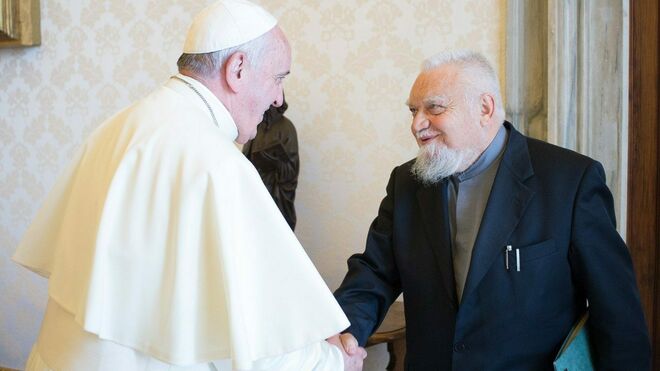 Papa Francisco y Enzo Bianchi, fundador de la comuniad de Bose