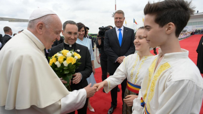 Bienvenida al Papa en Rumanía