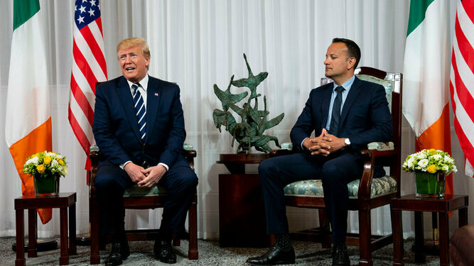 Trump con el primer ministro irlandés, Leo Varadkar