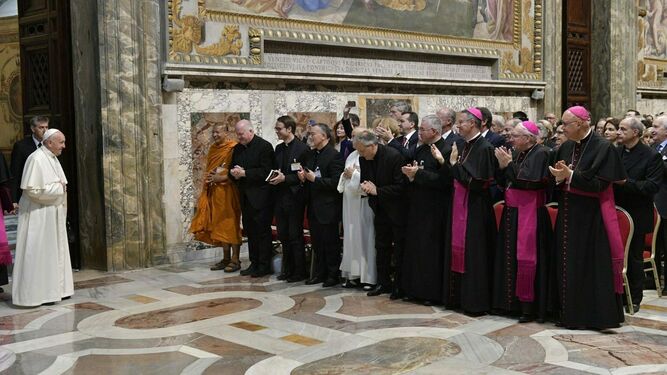 El Papa, hoy, con miembros de la Fundación Centesimus Annus Pro Pontifice