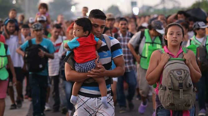 Migrantes en la frontera México-Guatemala
