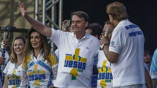 El presidente brasileño Jair Bolsonaro, en la Marcha para Jesús en Sao Paulo