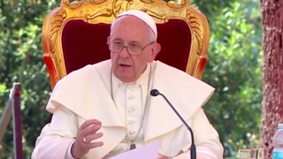 Francisco, durante su intervención en el congreso de Teología del Mediterráneo en Nápoles