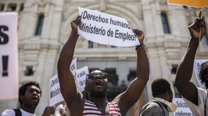 Emigrantes en Madrid