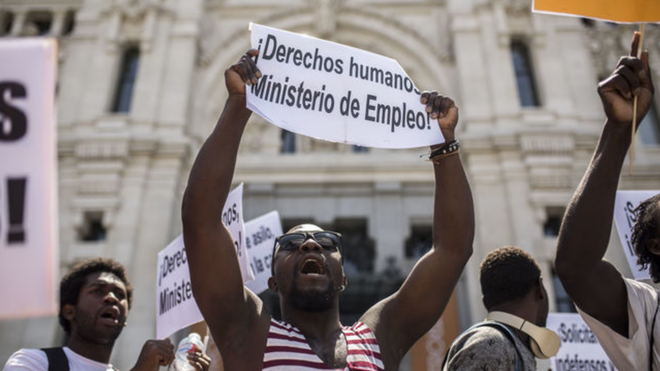Emigrantes en Madrid