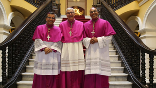 Carlos Castillo con sus dos nuevos auxiliares